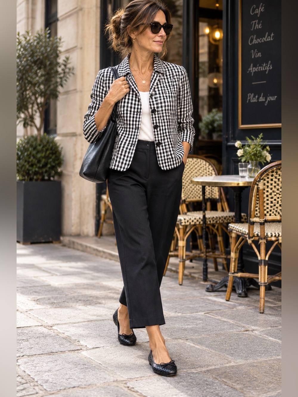 Jones NYCollection black & white gingham blazer, circa late 2000s/early 2010s